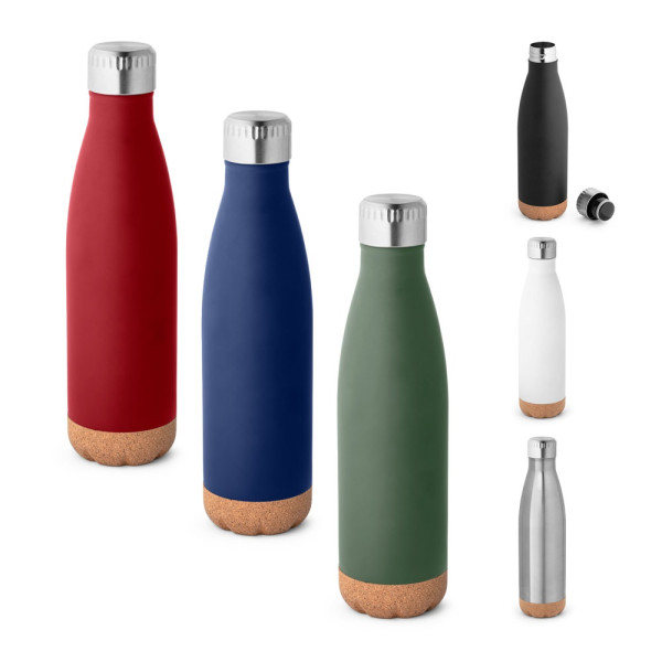 SOLBERG. Thermosflasche aus Edelstahl und Korkboden, 560 ml